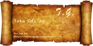 Teke Géza névjegykártya