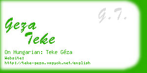 geza teke business card